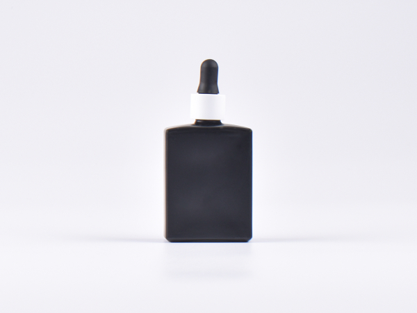 Schwarzglasflasche Miro 50ml - Pipette weiss